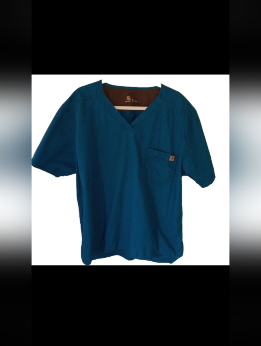 Carhartt Teal Vneck Scrub Top XL
